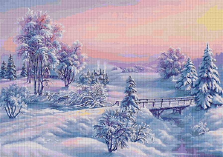зимнее утро - зима, природа, пейзаж - предпросмотр