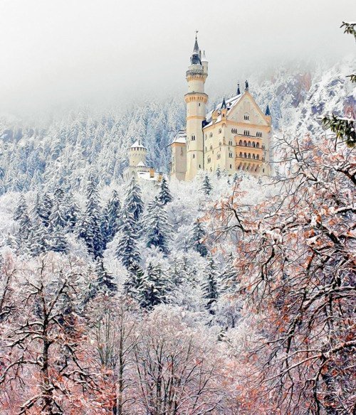 зимний замок - пейзаж, замок, зима - оригинал