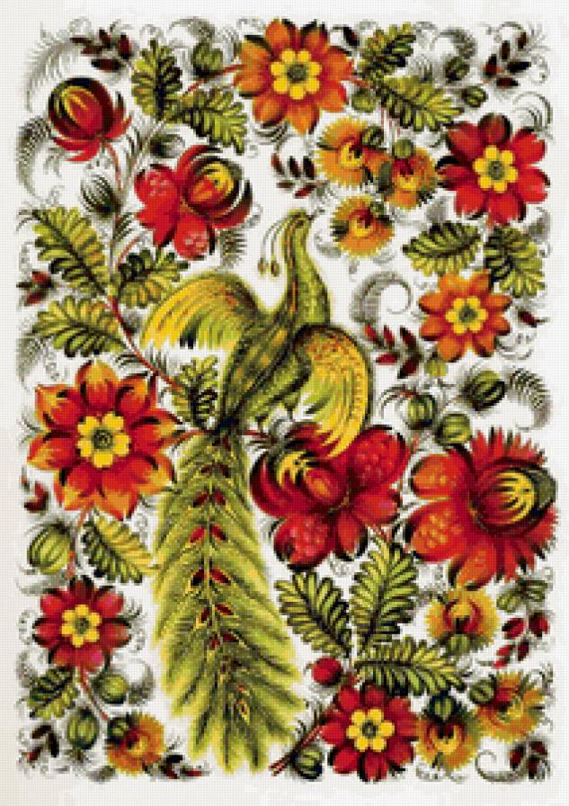 №132379 - узоры, цветы, птицы - предпросмотр