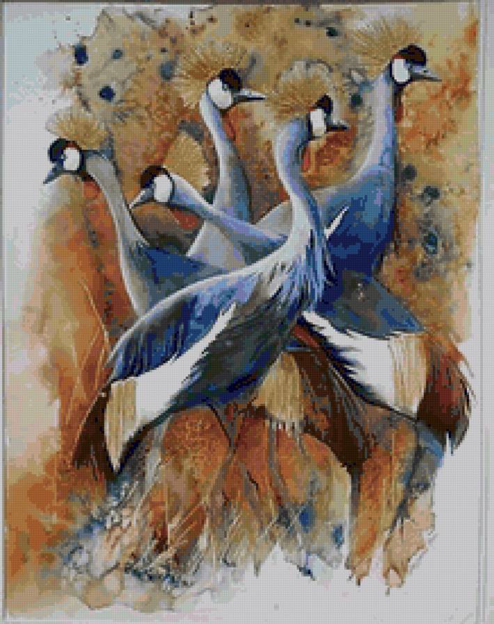 серия Африка - птицы, животные, венценосный журавль - предпросмотр