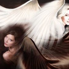 Оригинал схемы вышивки «Темный и светлый ангелы» (№133054)