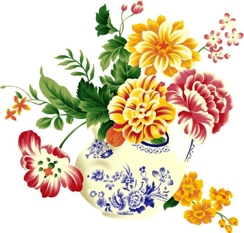 Цветы в вазе - цветок, цветы, ваза, букет - оригинал