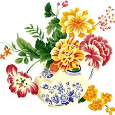 Оригинал схемы вышивки «Цветы в вазе» (№133076)