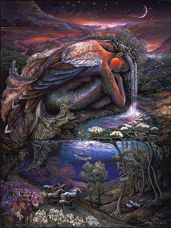 сказка - водопад, природа, закат, пейзаж - оригинал