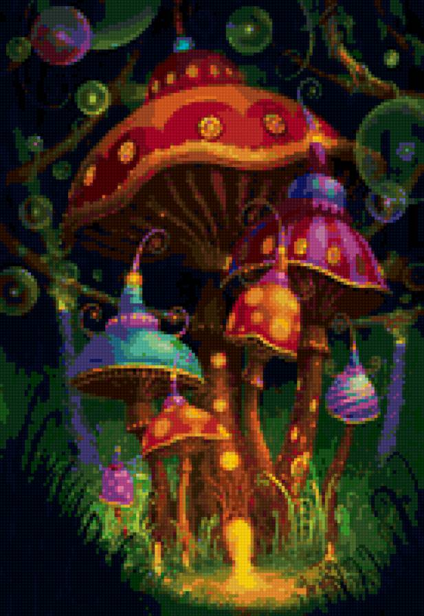 сказочные грибы - грибы, фэнтези, сказка - предпросмотр