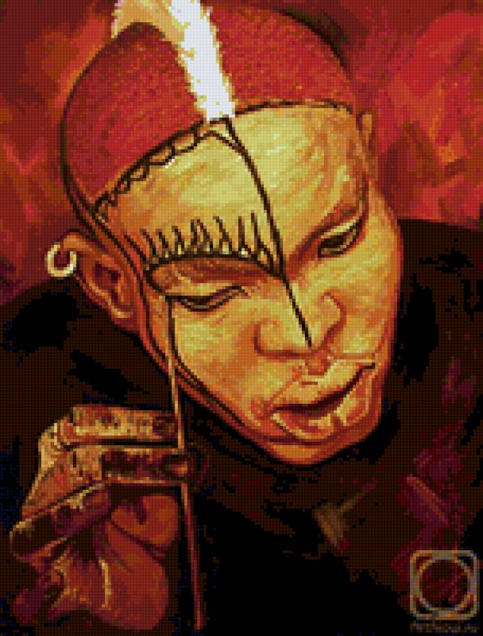 Шаман - галла абдель фаттах, африка, живопись - предпросмотр