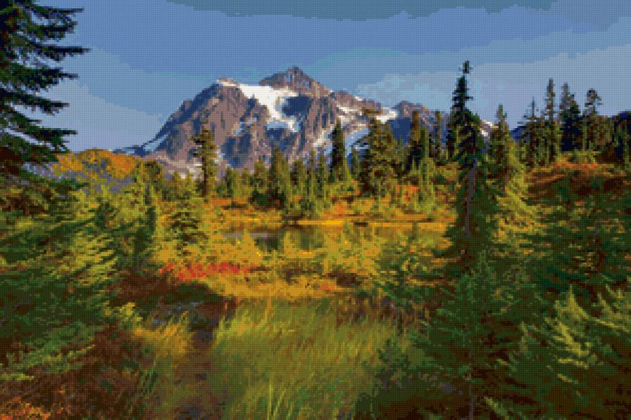 горы - пейзаж, елки, лес, природа, горы - предпросмотр