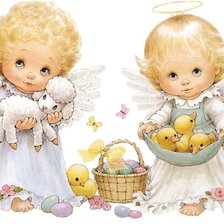 Схема вышивки «Два милых ангелочка»
