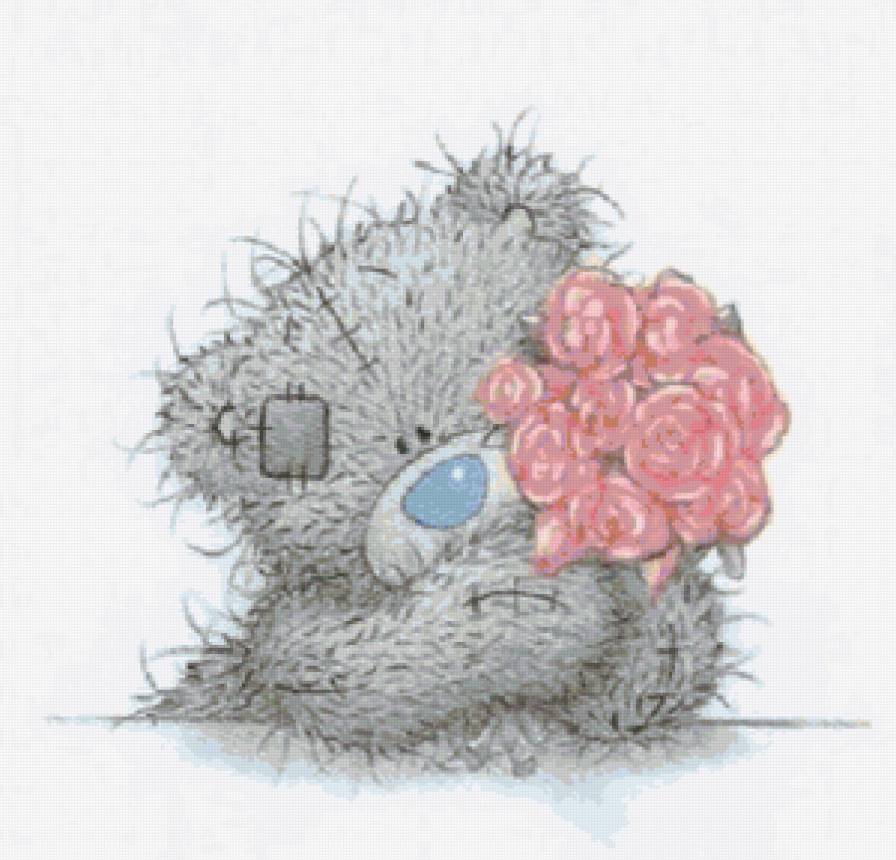 Серия "Мишка Тедди" С цветами - мишка тедди, цветы - предпросмотр