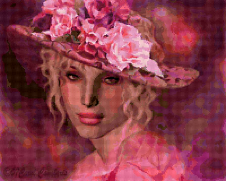 девушка в розовом - предпросмотр