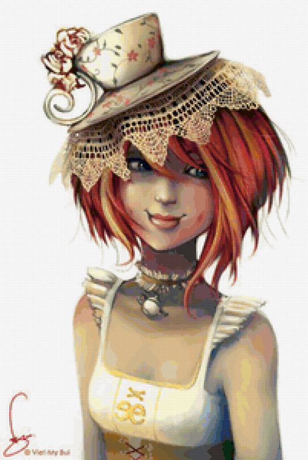 Девочка в шляпке - девушка, лицо - предпросмотр