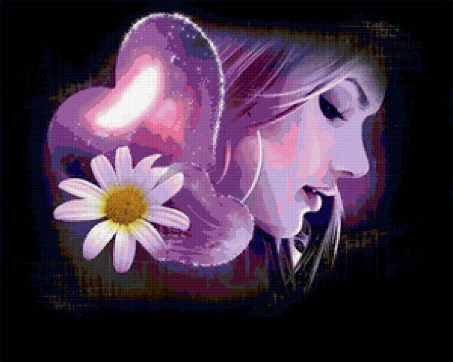 Для тебя - девушка, сердце, цветы - предпросмотр