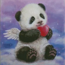 Оригинал схемы вышивки «Panda сердца» (№134184)