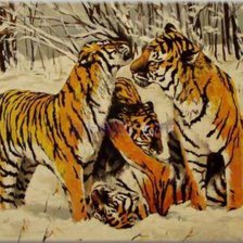 Оригинал схемы вышивки «Тигры» (№134577)