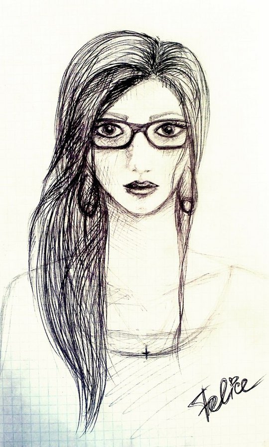 Девушка в очках - оригинал