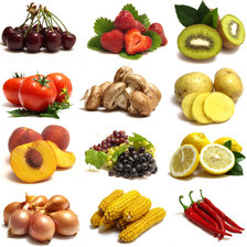 Схема вышивки «Коллаж из овощей и фруктов»