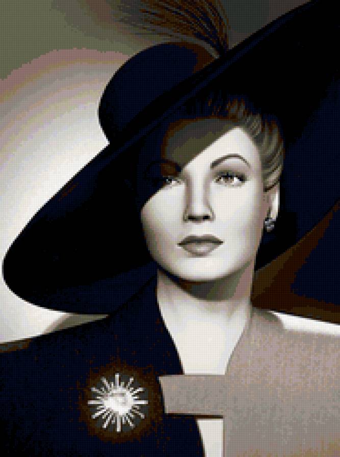 Леди - шляпа, живопись, женщина - предпросмотр