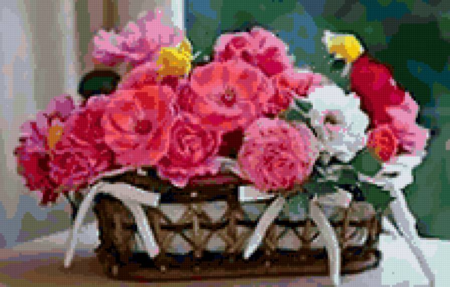 портулак - корзина, цветы - предпросмотр