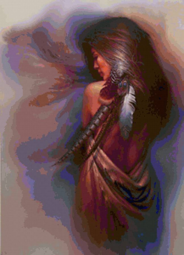 №136207 - индеанка, индеец, девушка - предпросмотр