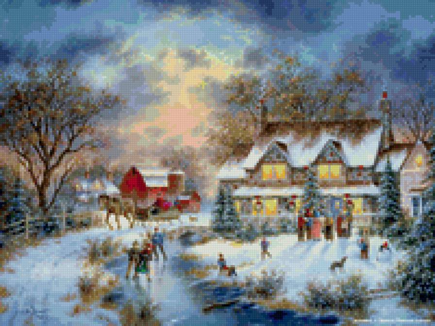 Новый Год - новый год, зима, пейзаж - предпросмотр