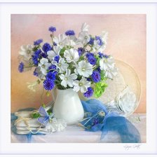 Оригинал схемы вышивки «цветы в вазе» (№136708)