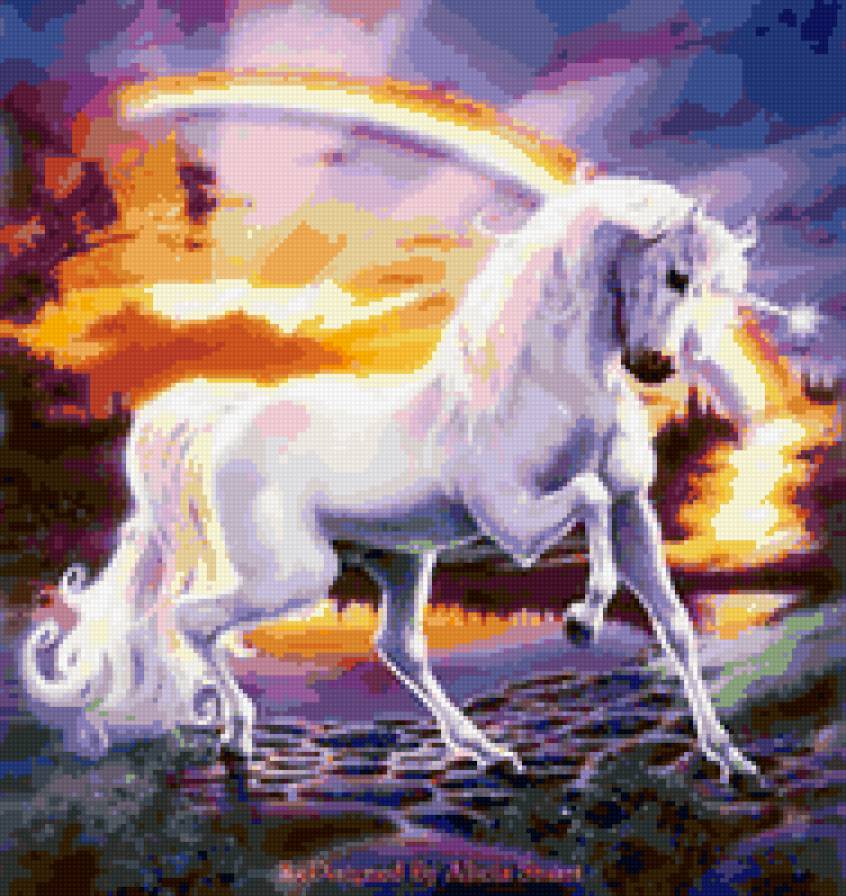 единорог на закате - предпросмотр