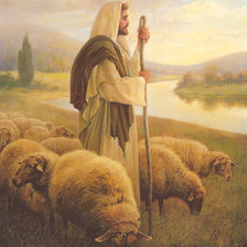 Оригинал схемы вышивки «Иисус пастух» (№136961)