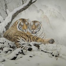 Схема вышивки «тигр»