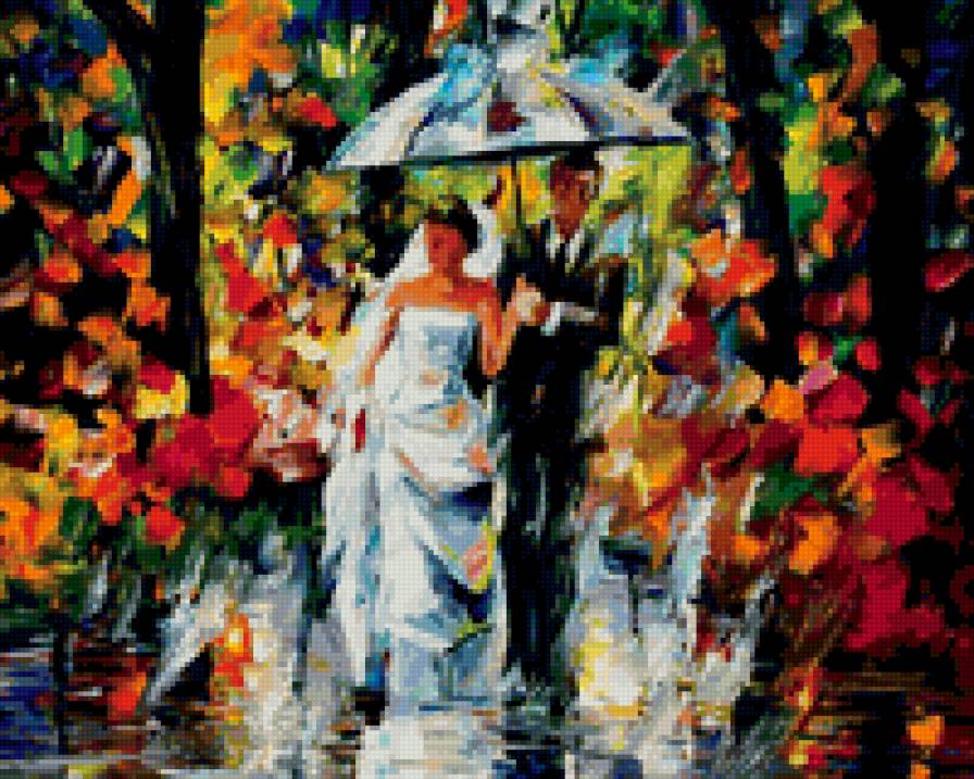 молодожены - пара, молодожены, дождь - предпросмотр