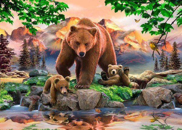 медведь - медведи, медвеженок, мишки, мишка, медвежата, животные - оригинал