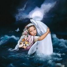 Схема вышивки «дельфин и русалка»