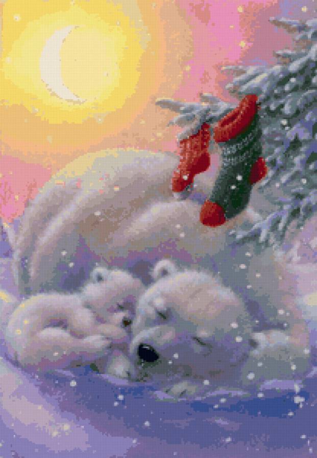 №138240 - медведи, мишки, зима.новый год - предпросмотр