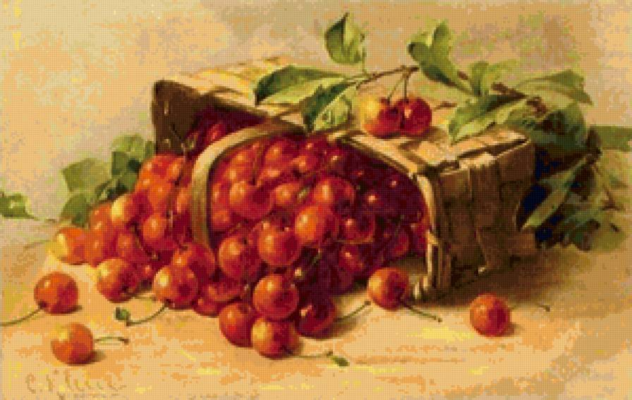 Корзина с вишней - вишня, корзина, ягоды - предпросмотр