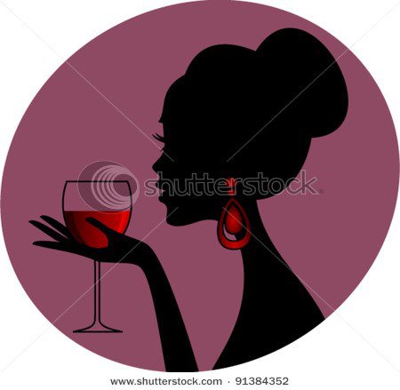 девушка с бокалом - оригинал