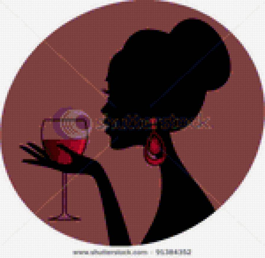 девушка с бокалом - предпросмотр