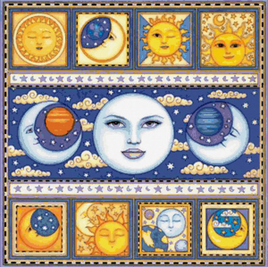 небо - солнце, месяц, луна - предпросмотр