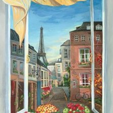 Схема вышивки «Вид у окна - Париж»