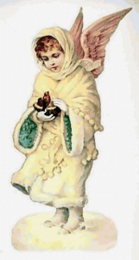 Старые открытки - ангелок - предпросмотр