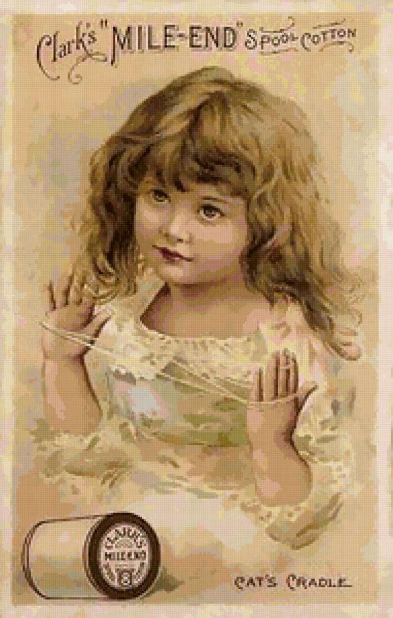 Старые открытки - девочка - предпросмотр