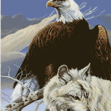 Оригинал схемы вышивки «Волк и орел» (№139970)