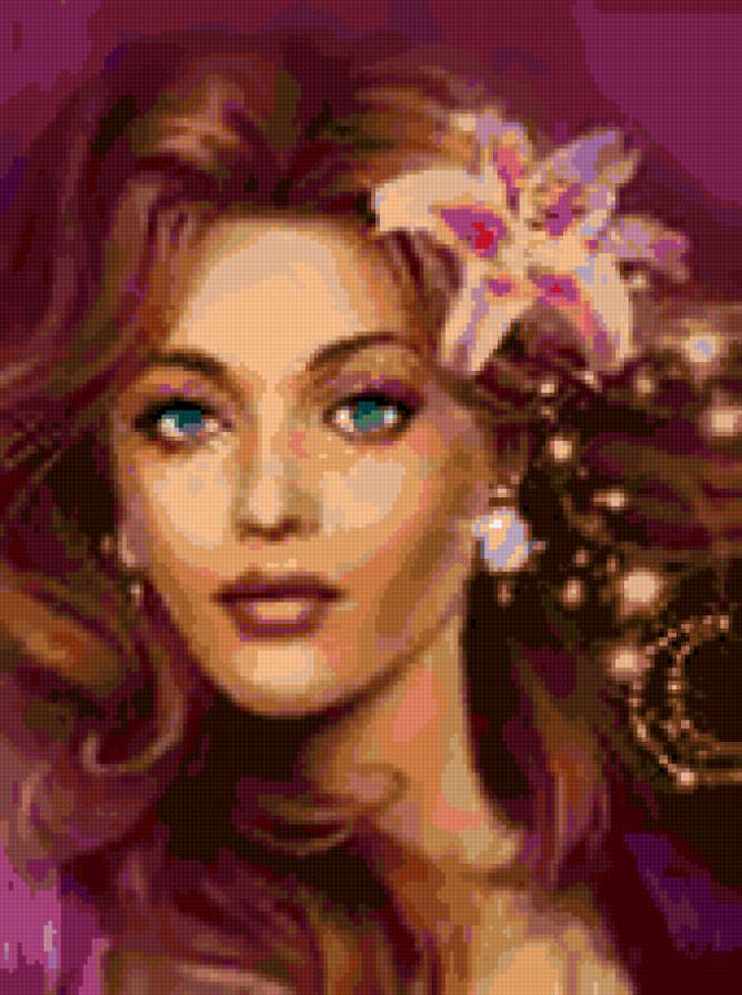 девушка - девушка лилией - предпросмотр