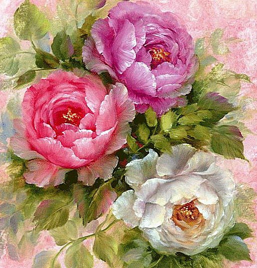Акварельные розы - оригинал