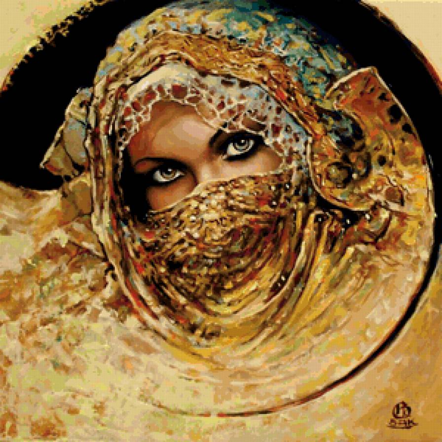 Турчанка-1 - портрет, восток, красавица, девушка, картина - предпросмотр