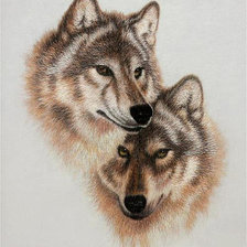 Оригинал схемы вышивки «пара волков» (№140836)