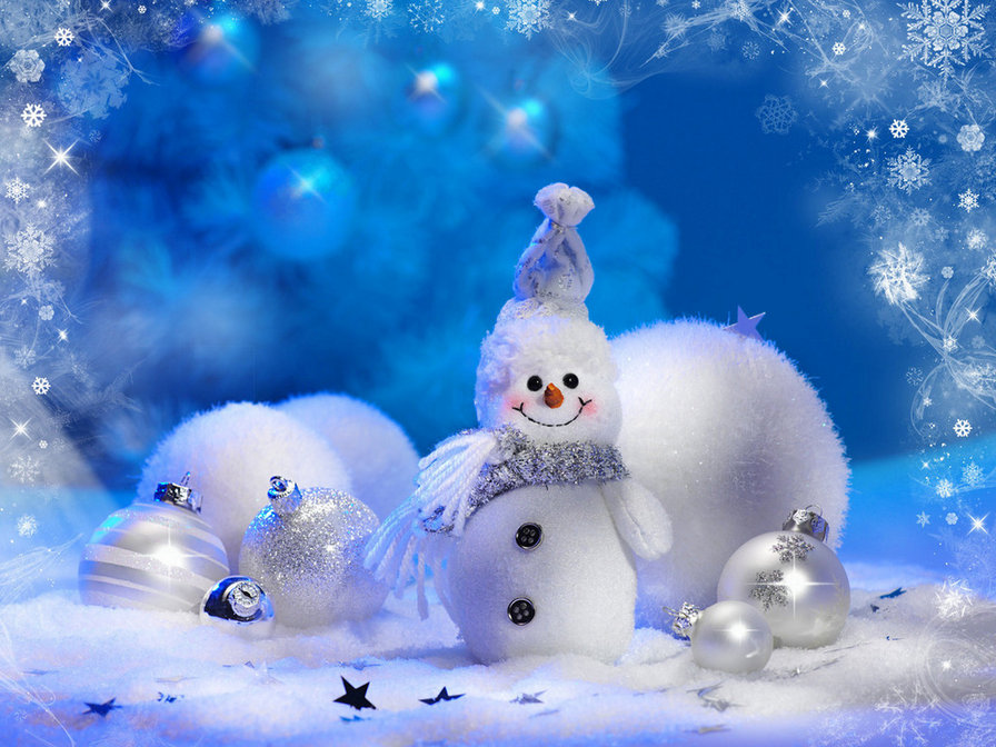 Снеговик - зима, снеговик, новый год, праздник - оригинал