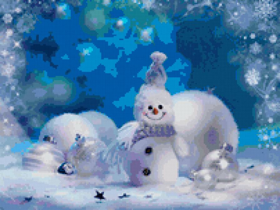 Снеговик - зима, снеговик, новый год, праздник - предпросмотр