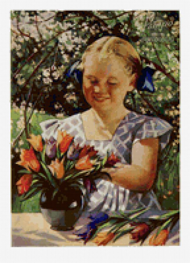 23346 - девочка, ретро, открытка - предпросмотр