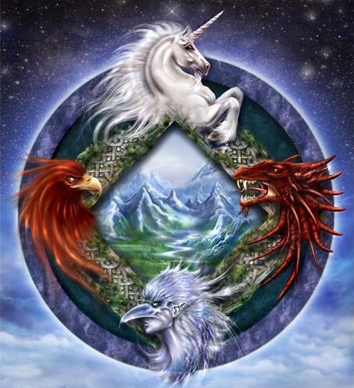 Мифические существа - символ, картина, тотем, животные, ловец снов, фентази, дракон - оригинал