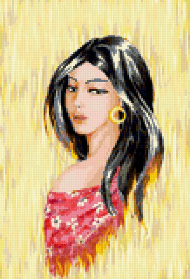 Цыганка - картина, девушка, цыганка - предпросмотр