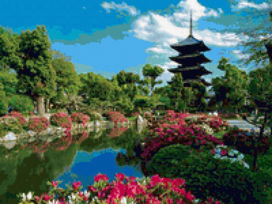 Японсикй пейзаж - красота, пейзаж, япония, восток, природа - предпросмотр